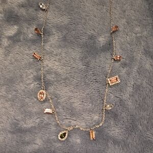 14kt White Gold Multi Color Tourmaline Necklace